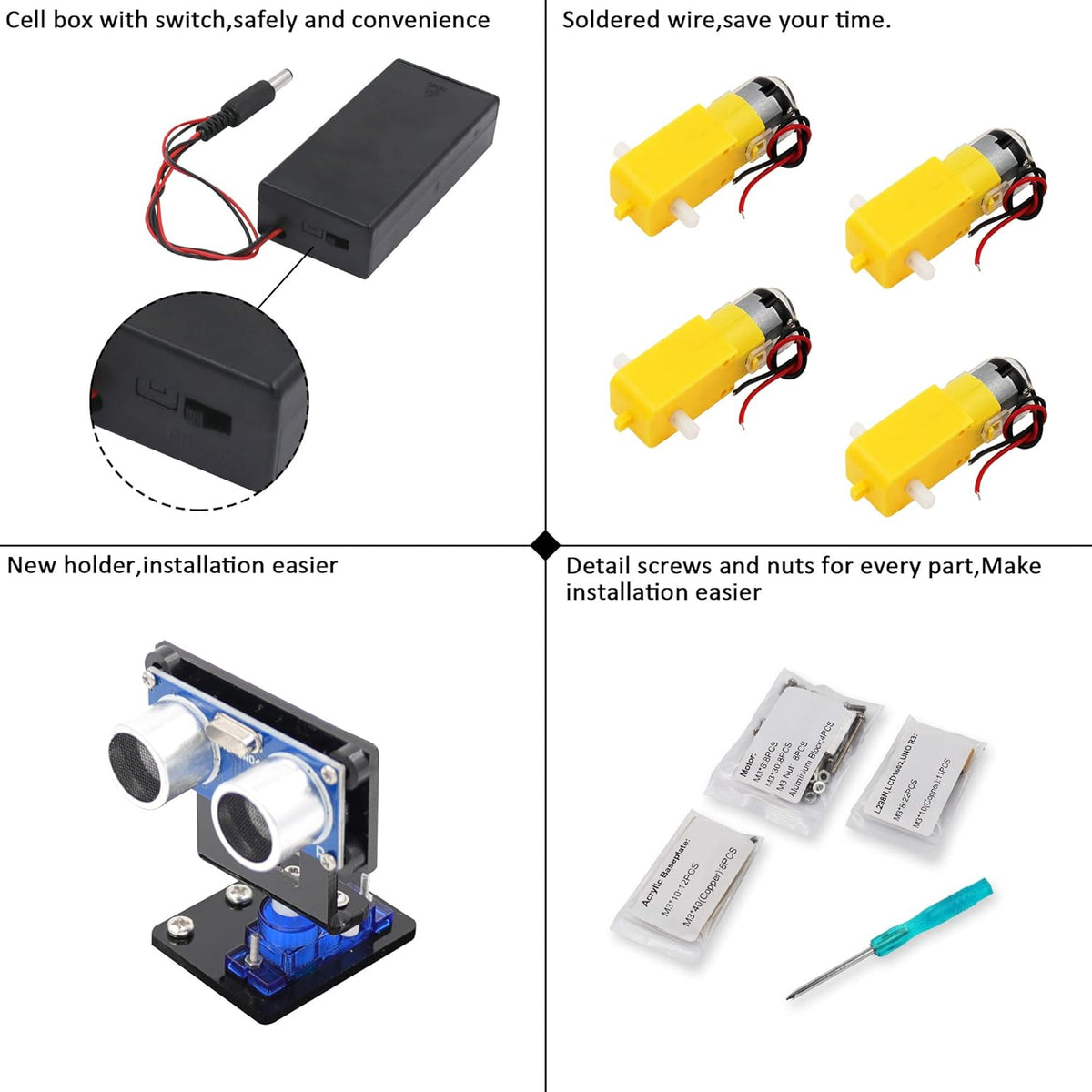 Smart Robot Car 2WD Chassis Kit with Ultrasonic Module DIY Kit I678588
