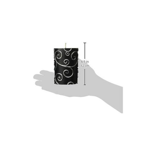 Black Scroll Pillar Candle Bulk (12-Case) T561031