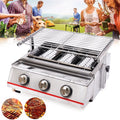 Portable Gas Grill 3-Burner Outdoor BBQ Infrared Cooker Smokeless Gas LPG Grill M744035