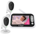 Video Baby Monitor with 2 Digital Cameras, 4.3 LCD Display, Automatic Night Vision, Two-Way Talkback, Temperature Detection, Vox, Zoom in Lens B382