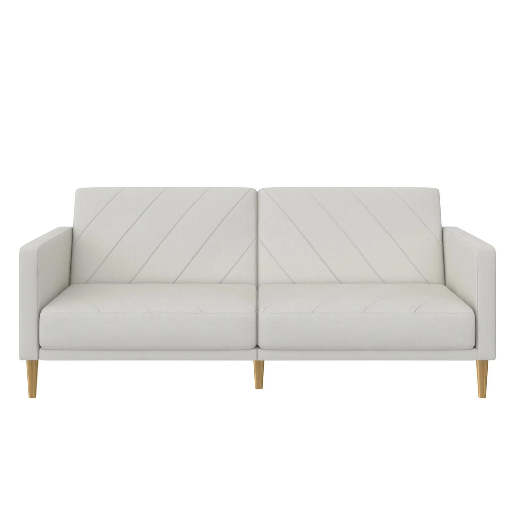 Light Gray Linen Futon Sofa Bed W92138