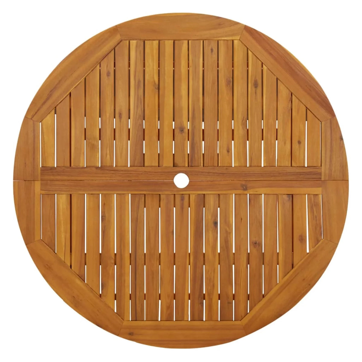 Folding Wood Acacia Round Outdoor Dining Table with Umbrella Hole X32340
