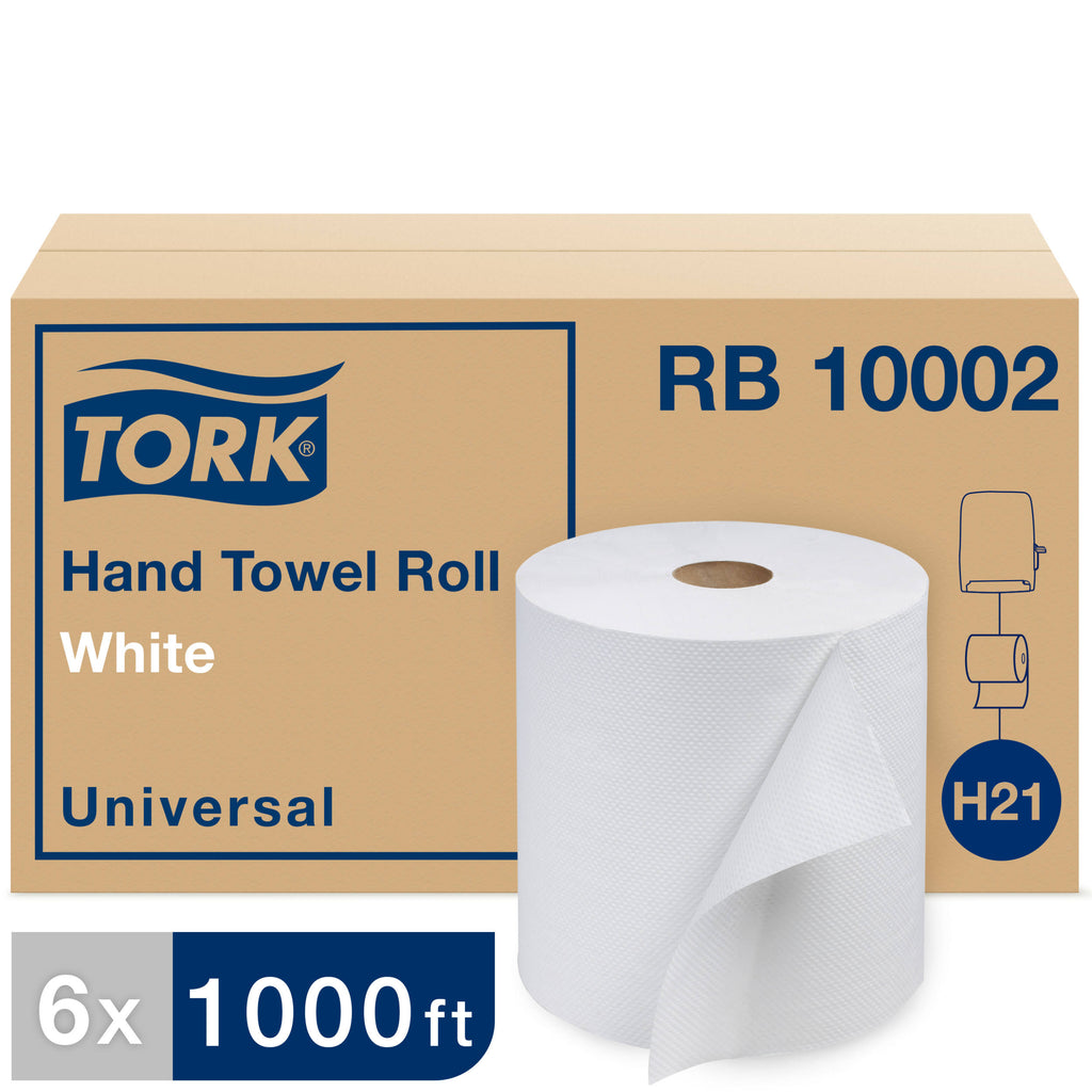 1-Ply White Hardwound Roll Towel, 6/Carton R854