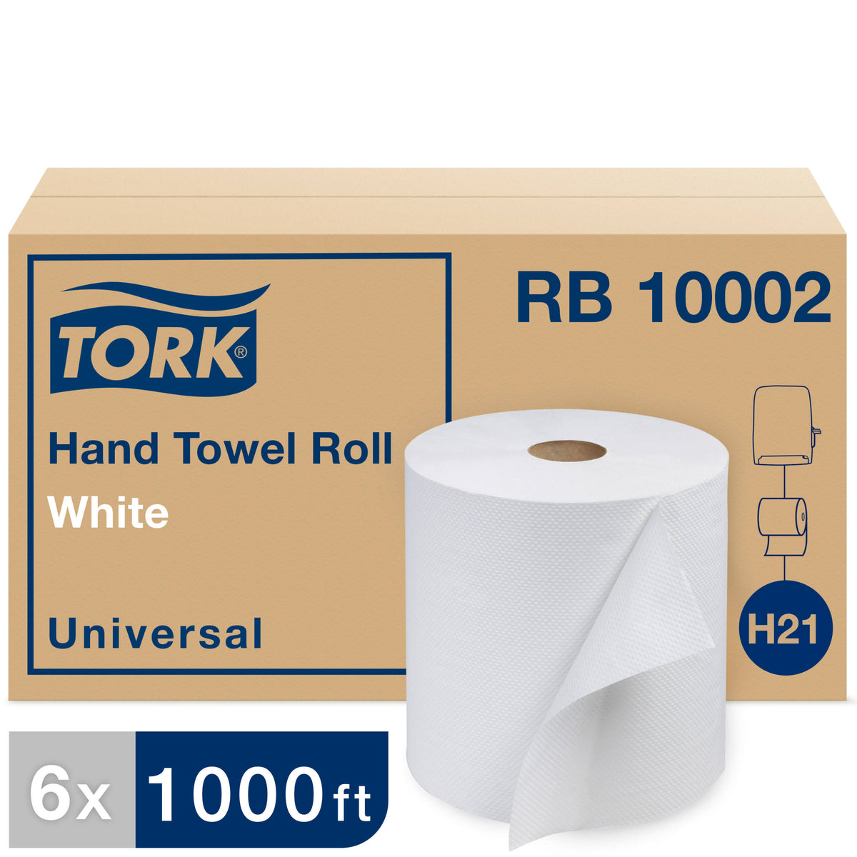 1-Ply White Hardwound Roll Towel, 6/Carton R854