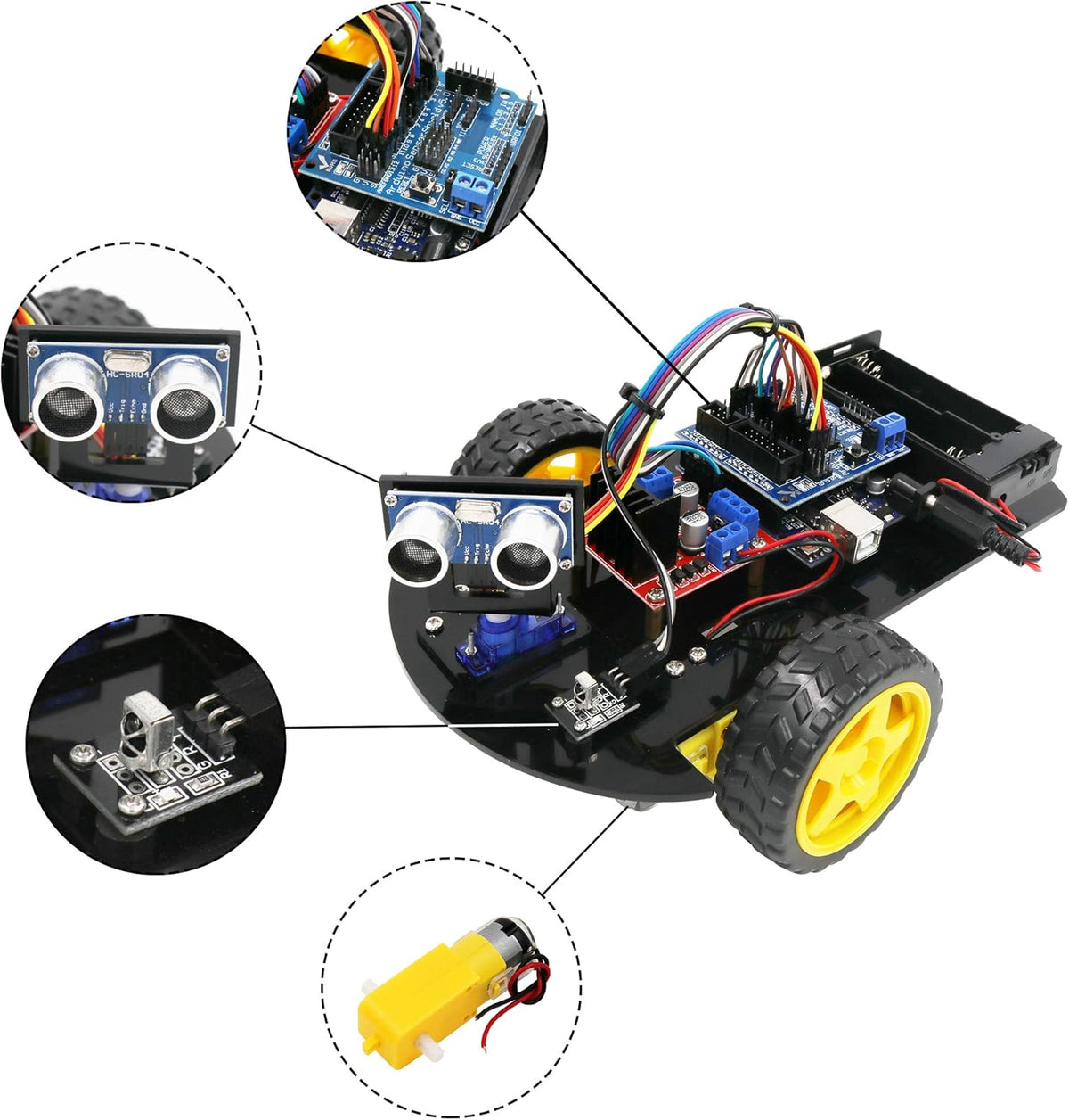 Smart Robot Car 2WD Chassis Kit with Ultrasonic Module DIY Kit I678588
