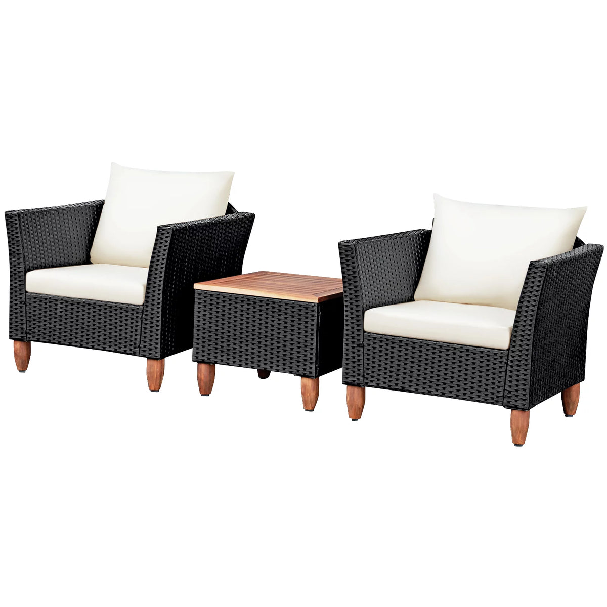 3-Piece Wicker Patio Furniture Set with Cushions & Coffee Table R707187