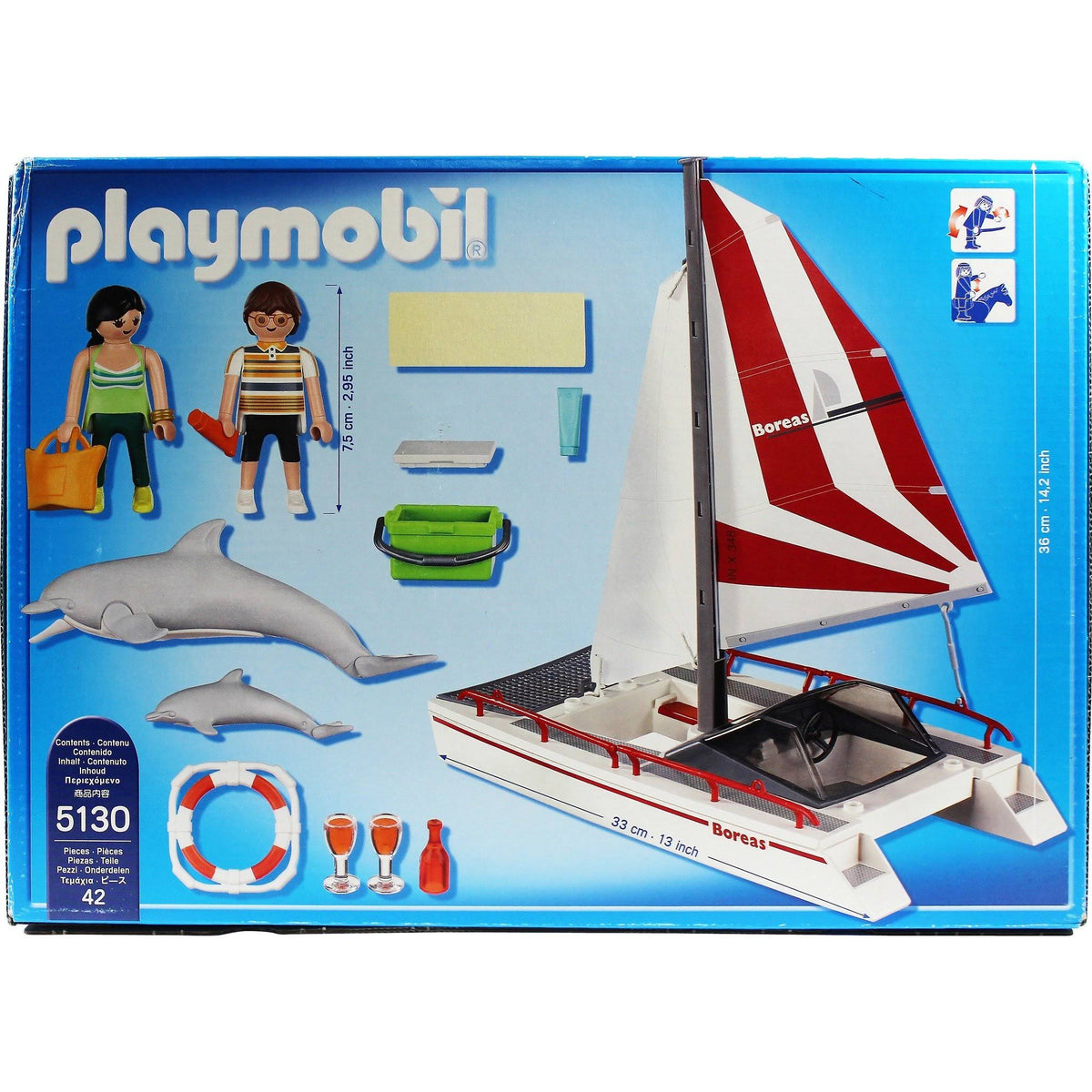 Catamaran with Dolphins R64415