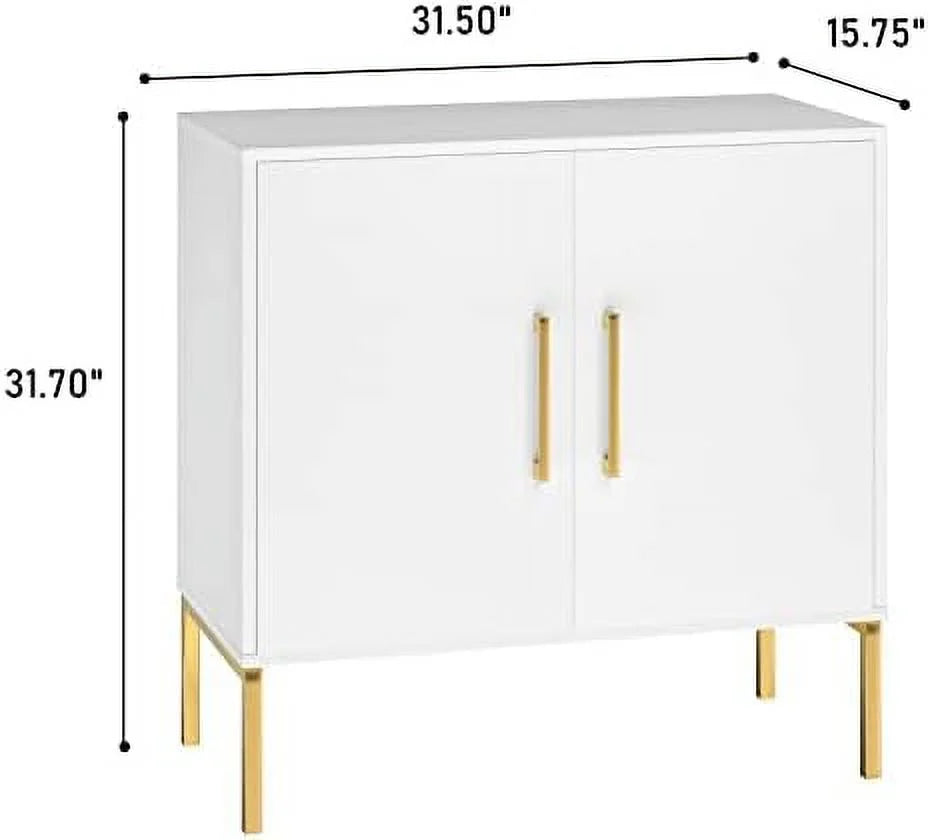 White Free Standing Cabinet with Doors U705472