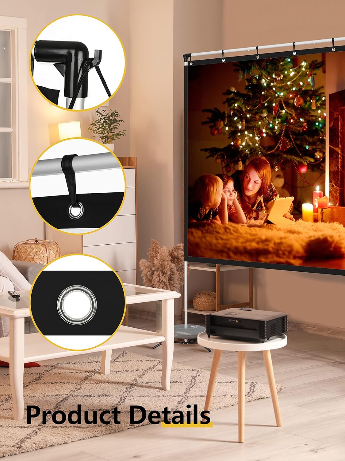 100 Inch 16:9 Portable Projector Screen with Stand and Carry Bag R790