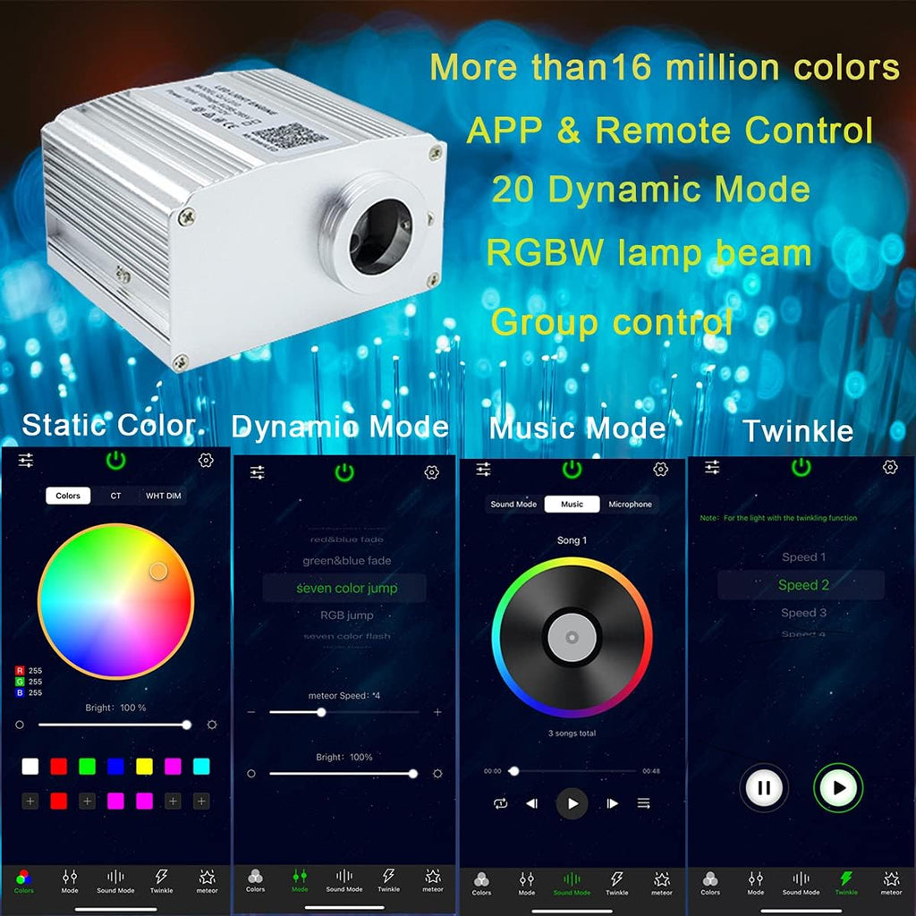 Bluetooth Fiber Optic Star Ceiling Light Kit 460pcs 9.8ft Z9403