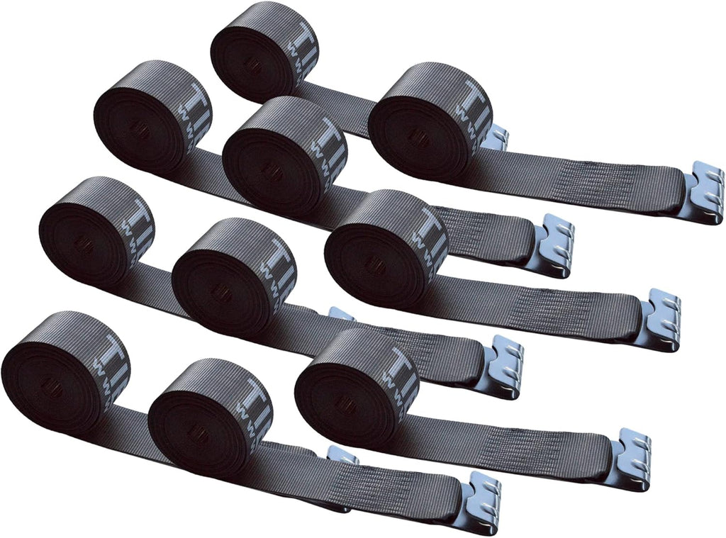 4 x 30' Heavy Duty Tie-Down Winch Strap with Flat Hooks, 10 Pack M7967