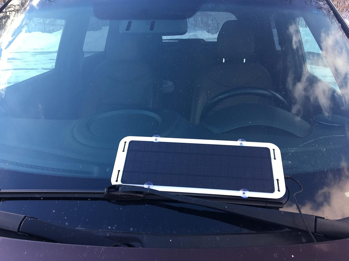 12V Solar-Panel Battery Charger Maintainer with 5V USB Ports, Waterproof, Pack of 2 K91667