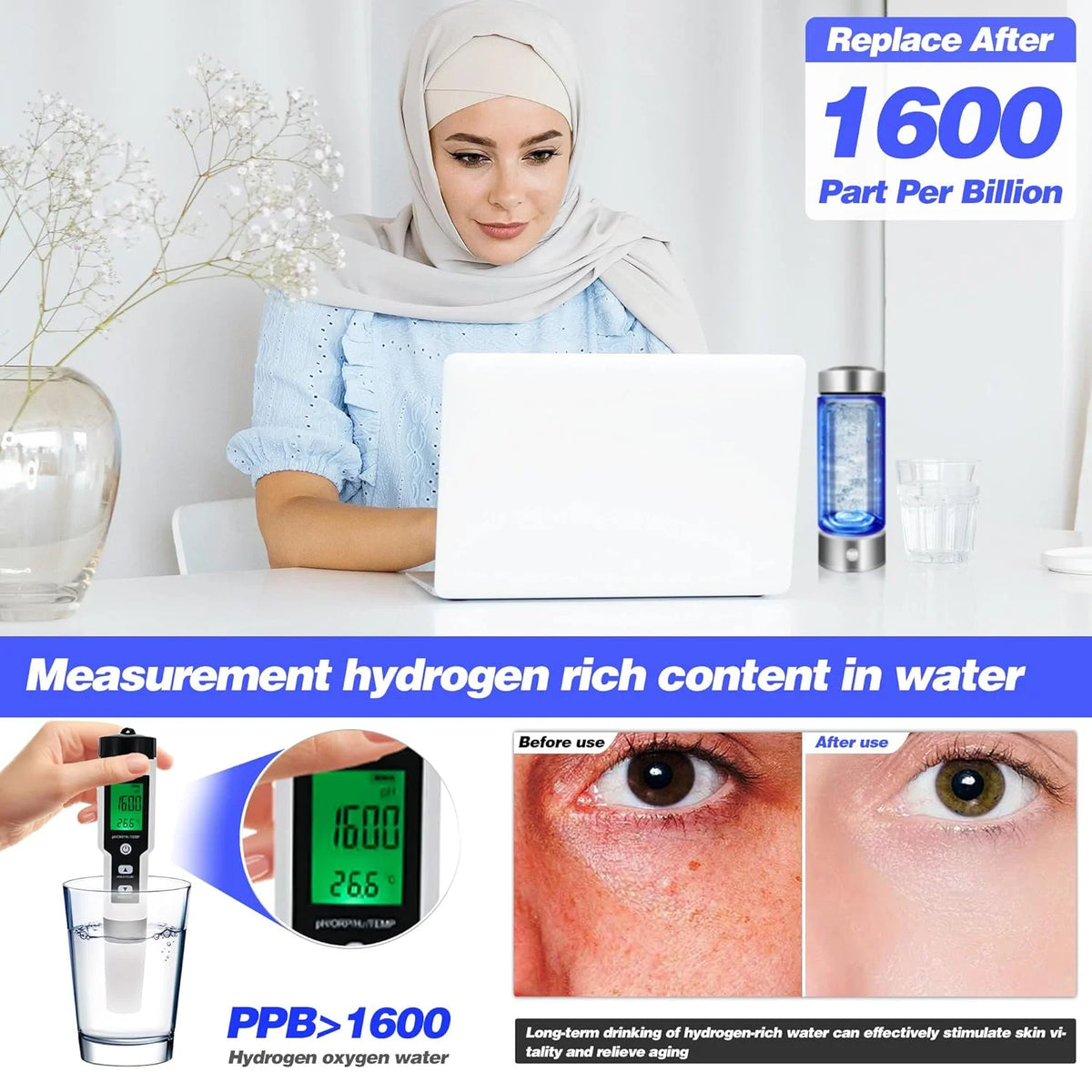 Portable Hydrogen Water Generator Alkaline Maker L570538