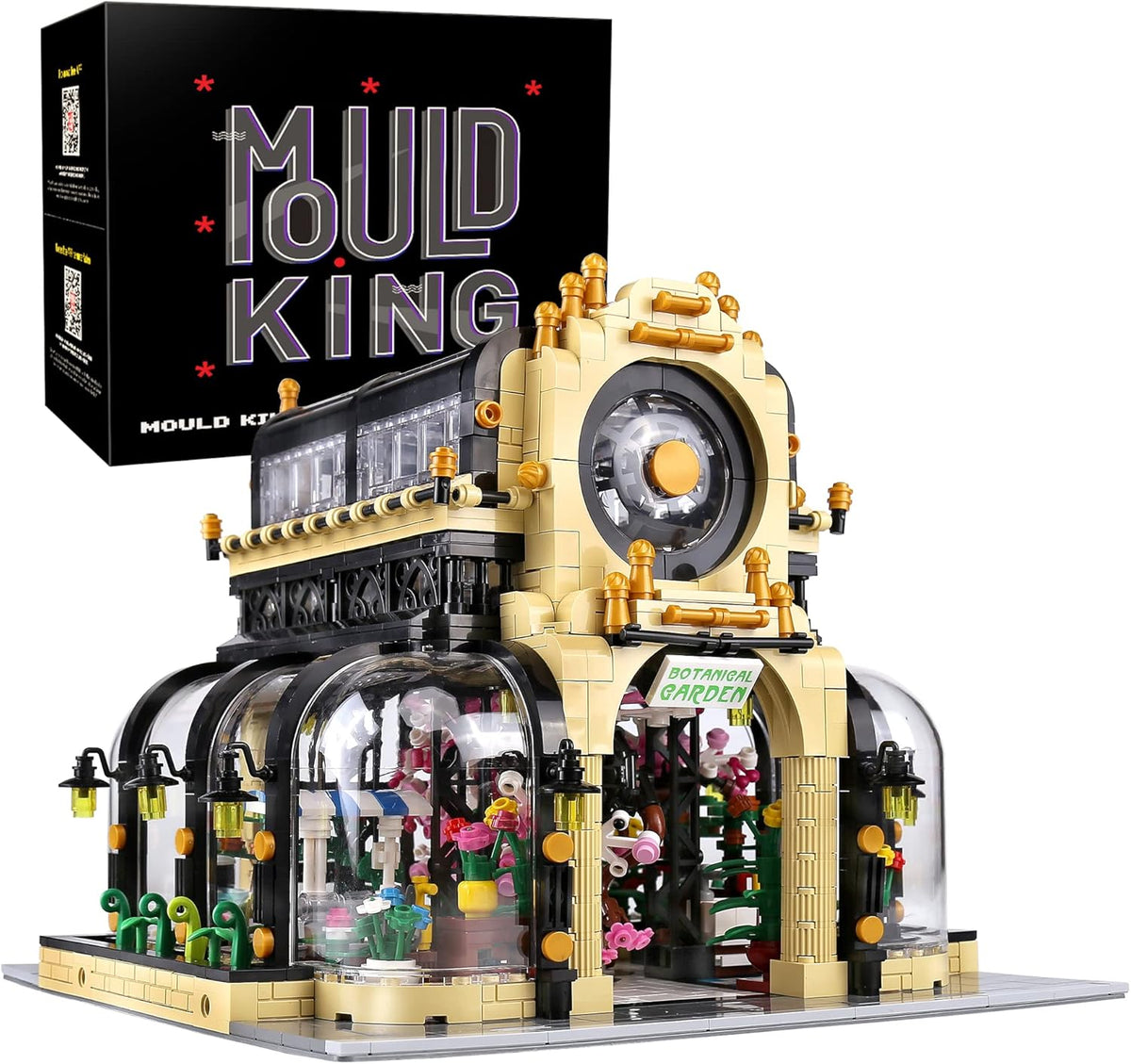 Plant Garden Building Kits Toy, MOC Building Blocks Botanical Garden with LED Lights, Streetview House Kit (2147 Pieces) V82714