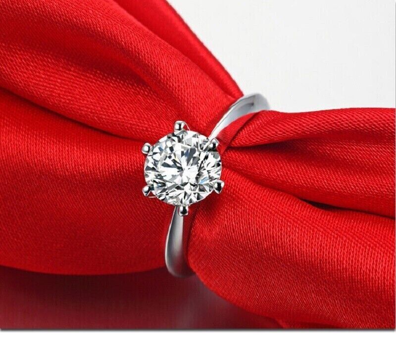 14k White Gold Solitaire Engagement Ring B37454