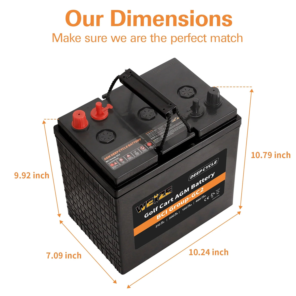 6V 210ah Deep Cycle AGM Battery Q2942