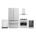 36 Dual Fuel Range, Wall Mount Range Hood, Dishwasher, Refrigerator with Ice Maker and Wine Cooler I30012
