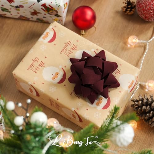 Dark Red Velvet Gift Bow 12 PCs Y499