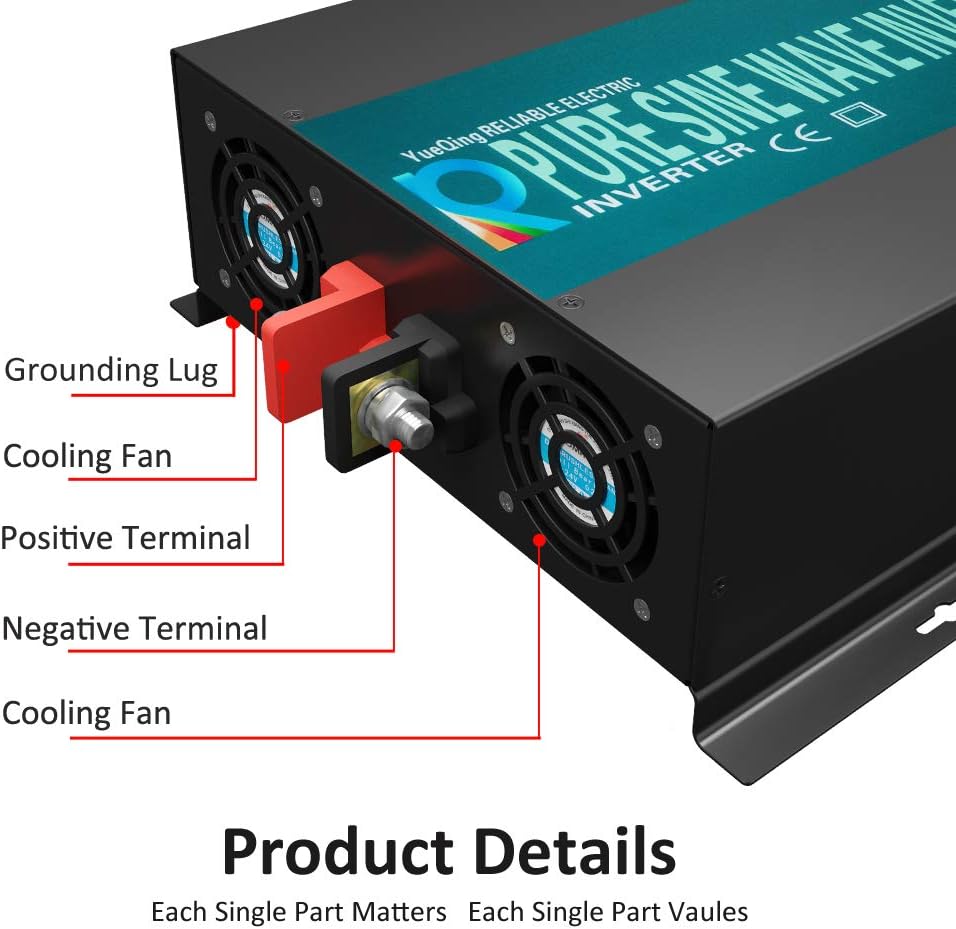 3000W Pure Sine Wave Inverter 24V DC to 120V AC 60HZ with LED Display L648781