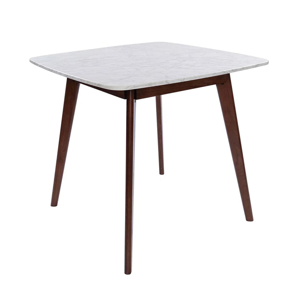 31" Square White Italian Carrara Marble Dining Table A650815