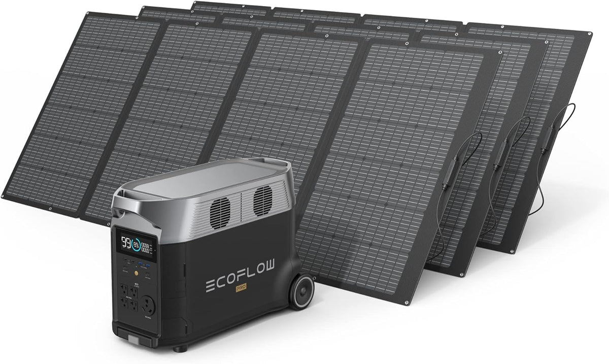 DELTA Pro Portable Power Station and 3 x 400W Portable Solar Panel V342485