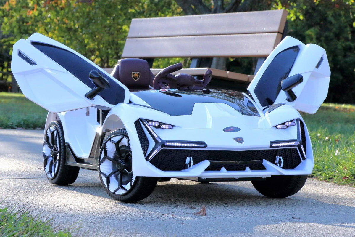White 12V Kids Ride on Car with Remote B330006