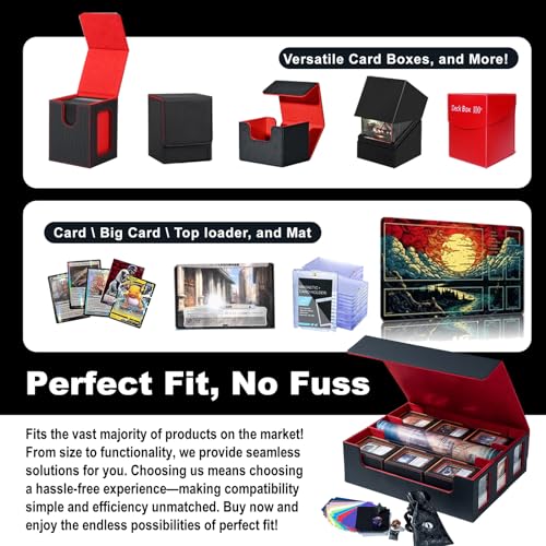Black Trading Card Storage Case with Magnet Closure O62583