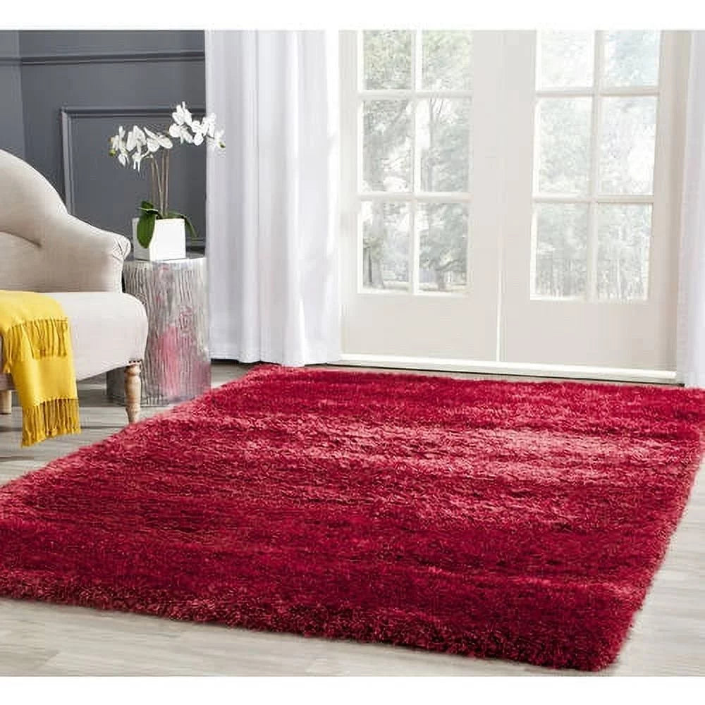 Red 5'1" x 7'6" Shag Area Rug B53333