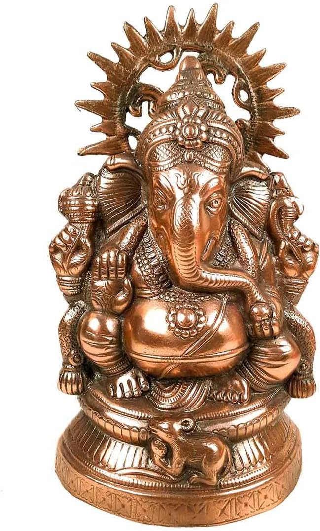 Lord Ganesha Statue Metal 15 Inch Bronze C84736