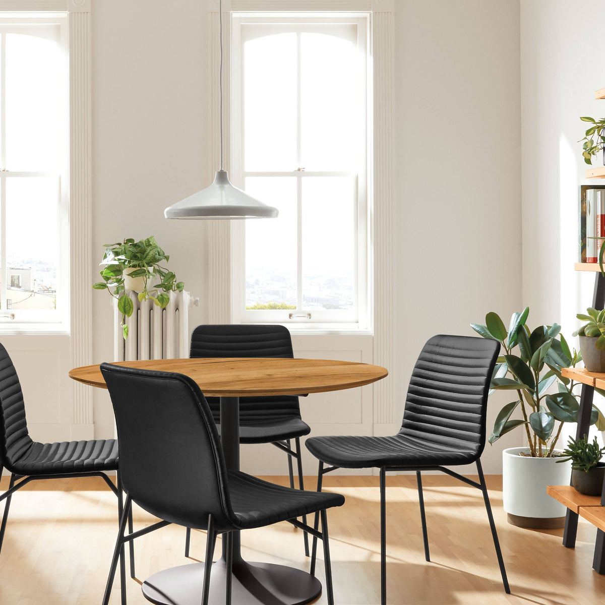 Modern Cato Side Chair in Grey with Chrome Frame H66459