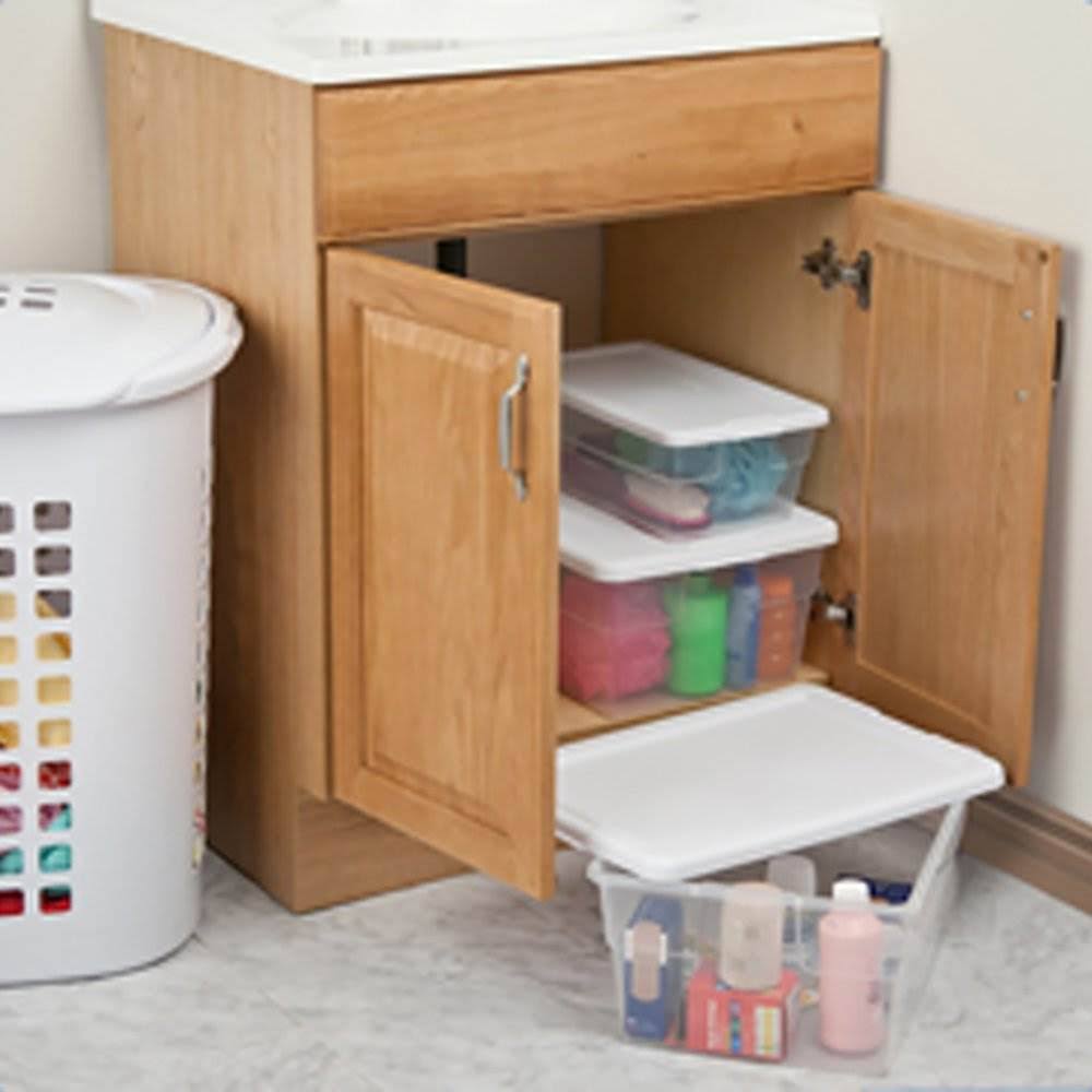 16 Quart Clear Plastic Stacking Storage Container Box Q783