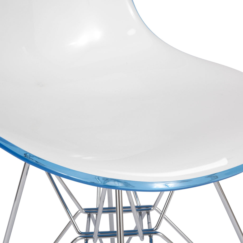 White Blue Dining Chair Q413