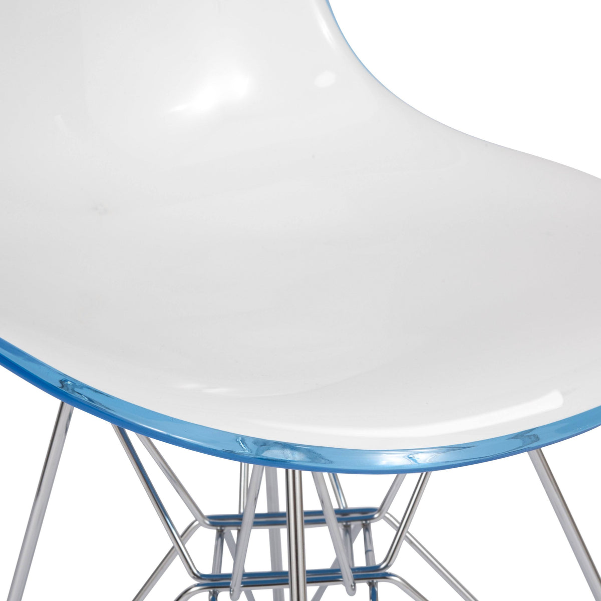 White Blue Dining Chair Q413