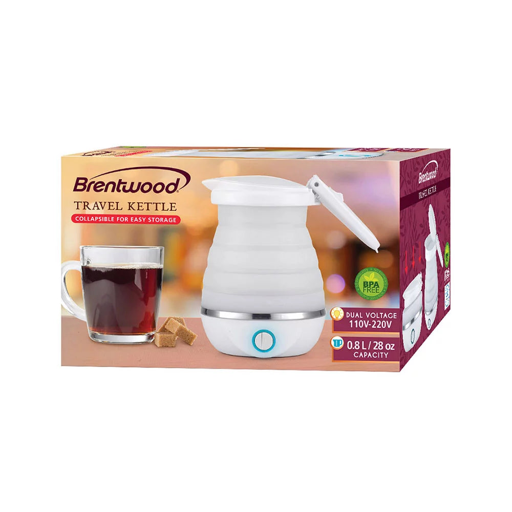 White 0.8L Collapsible Travel Kettle Q4678