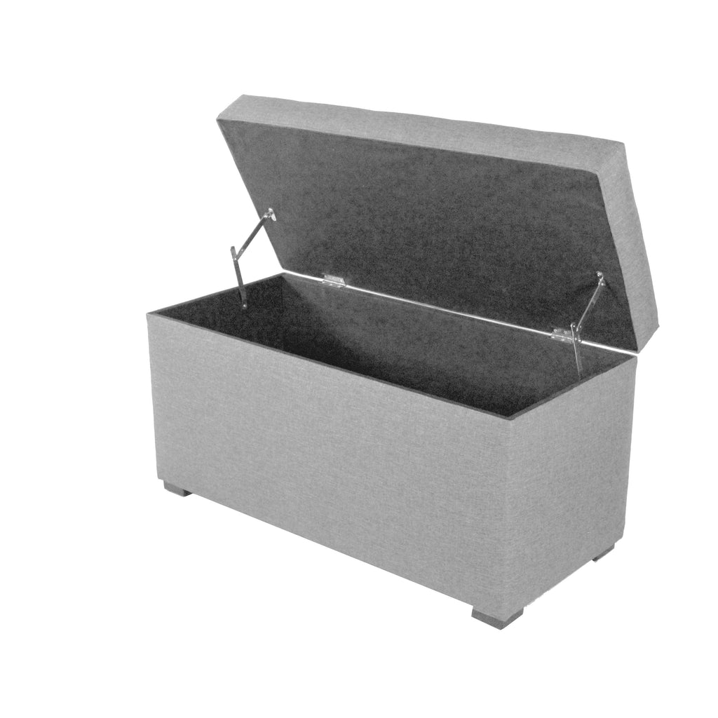 Tufted Storage Bench Gray H16456