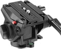 Metal Heavy Duty Video Camera Tripod Fluid Drag Pan Head with Sliding Plate, Pack of 2 D10267