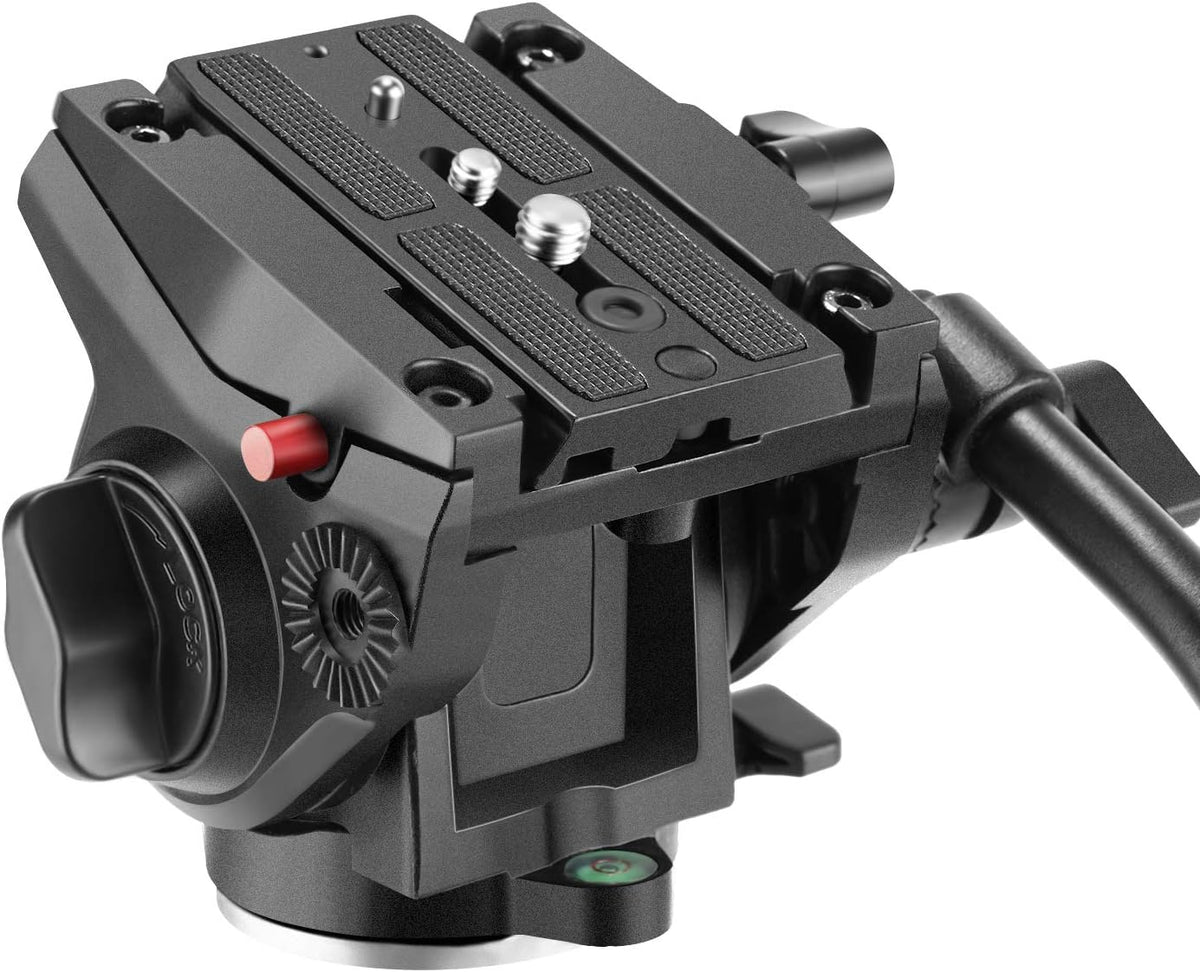 Metal Heavy Duty Video Camera Tripod Fluid Drag Pan Head with Sliding Plate, Pack of 2 D10267