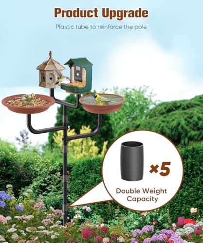 90inch Adjustable Bird House Pole with 3 Holders A91919