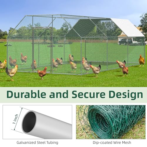 Extra Large Metal Chicken Coop Run with Cover X481
