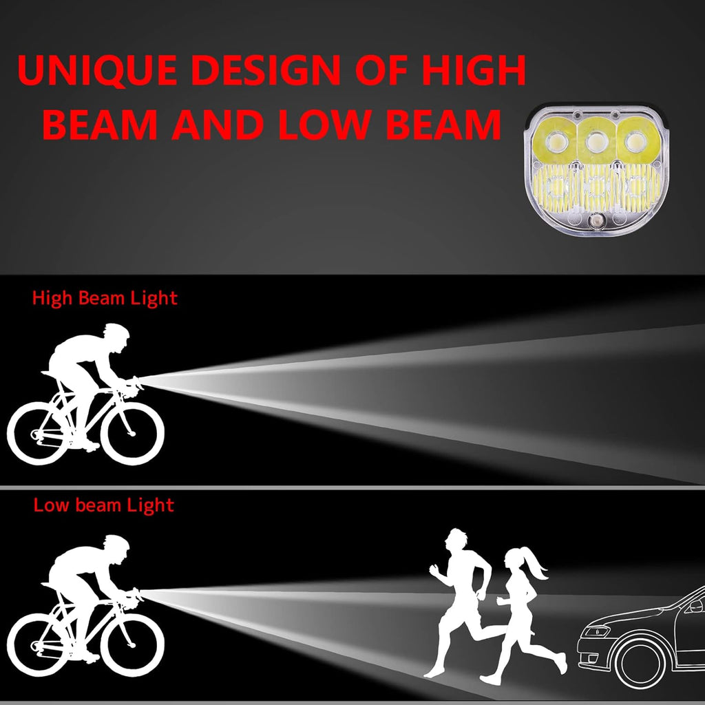 6*T6 LED Bike Light Set USB Rechargeable Waterproof Pack of 2 M272