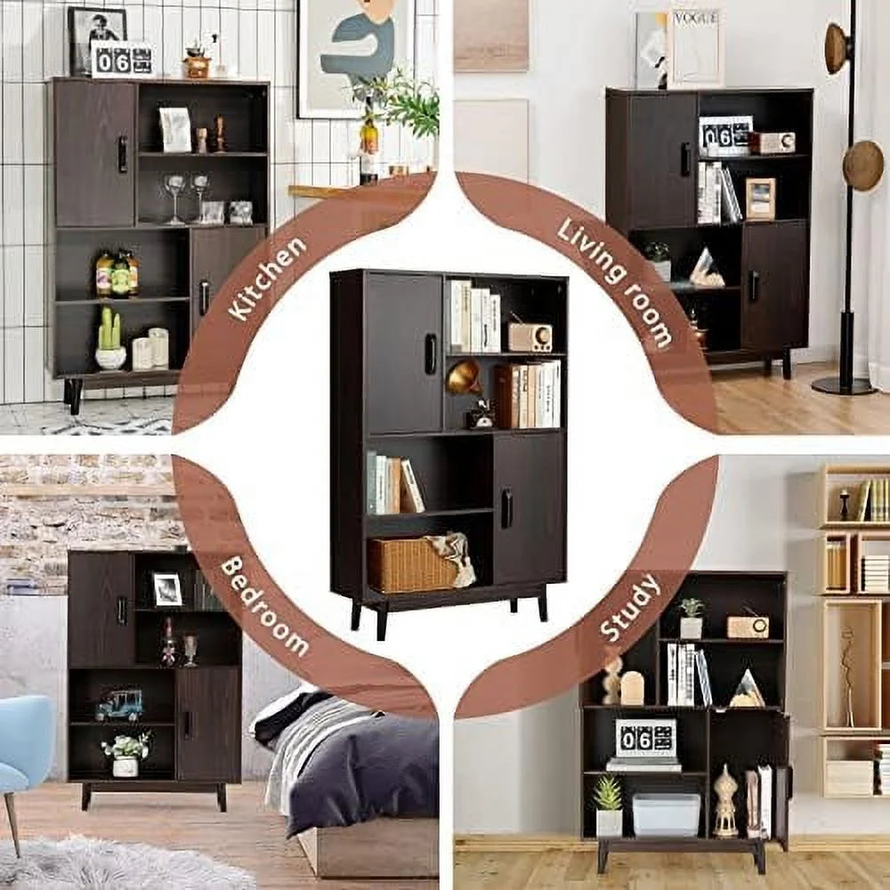 Cabinet with Legs 4-Tier Bookshelf E402