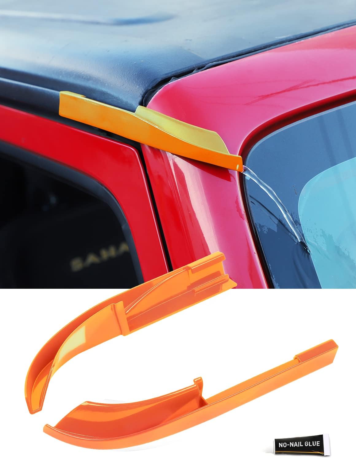 Black Roof Rain Gutter Extensions 2 PCs U11795