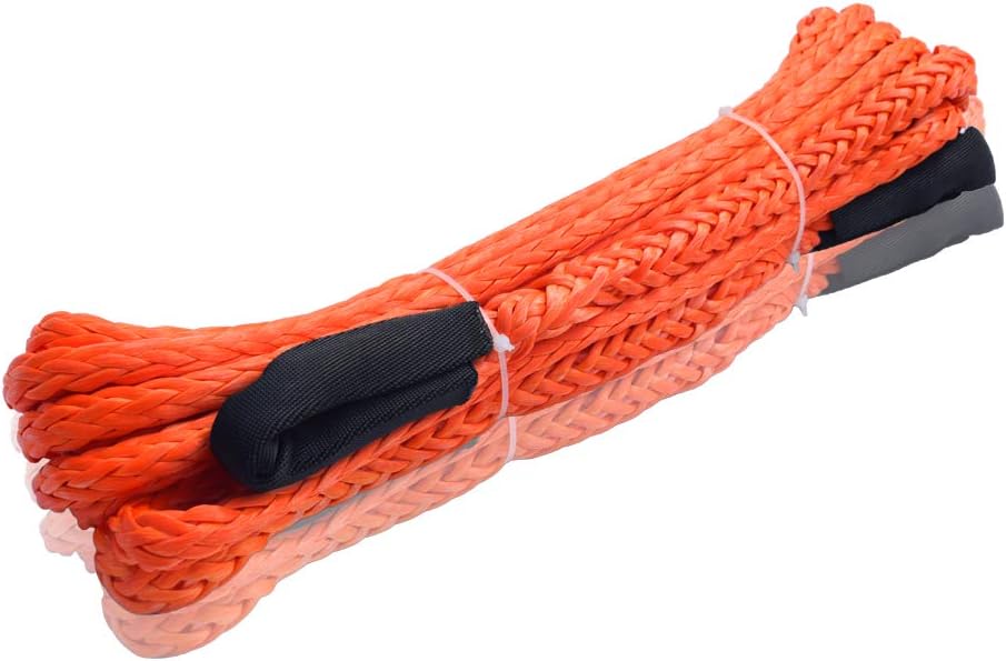 Synthetic Winch Rope Extension 3/8×84ft Orange Pack of 2 E775