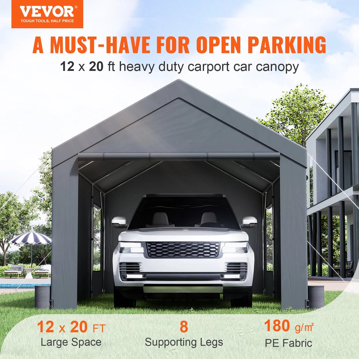 12x20ft 8 Legs Carport U126