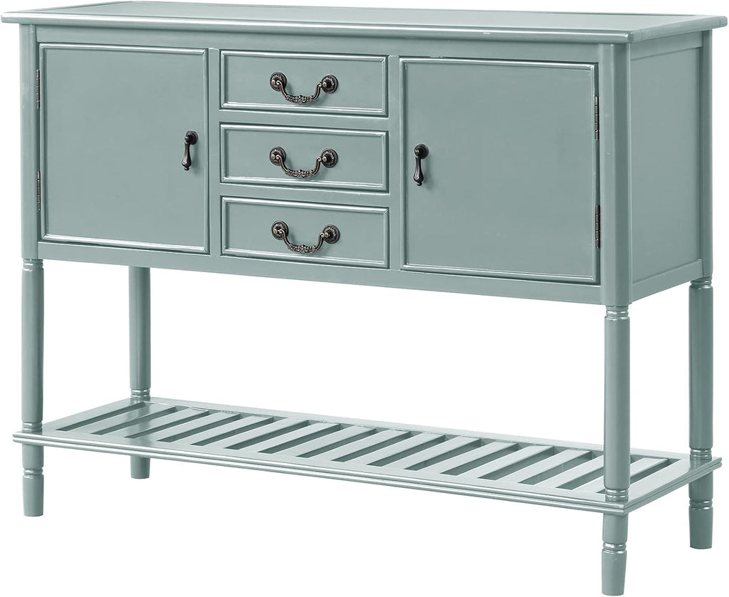 Solid Wood Console Table with 3 Drawers, 2 Cabinet and 1 Shelf N9166