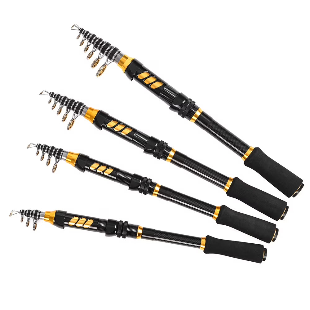 Carbon Fiber Telescopic Spinning Fishing Rod Reel Combo P495