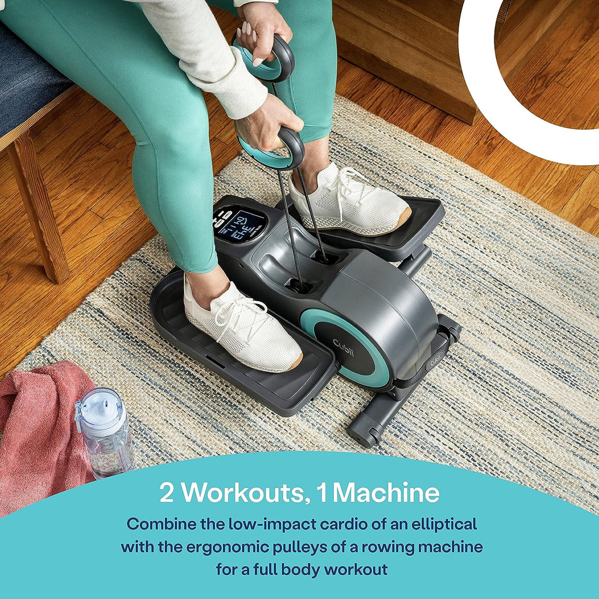 Seated Elliptical Pedal Exerciser with Resistance Bands Q7176