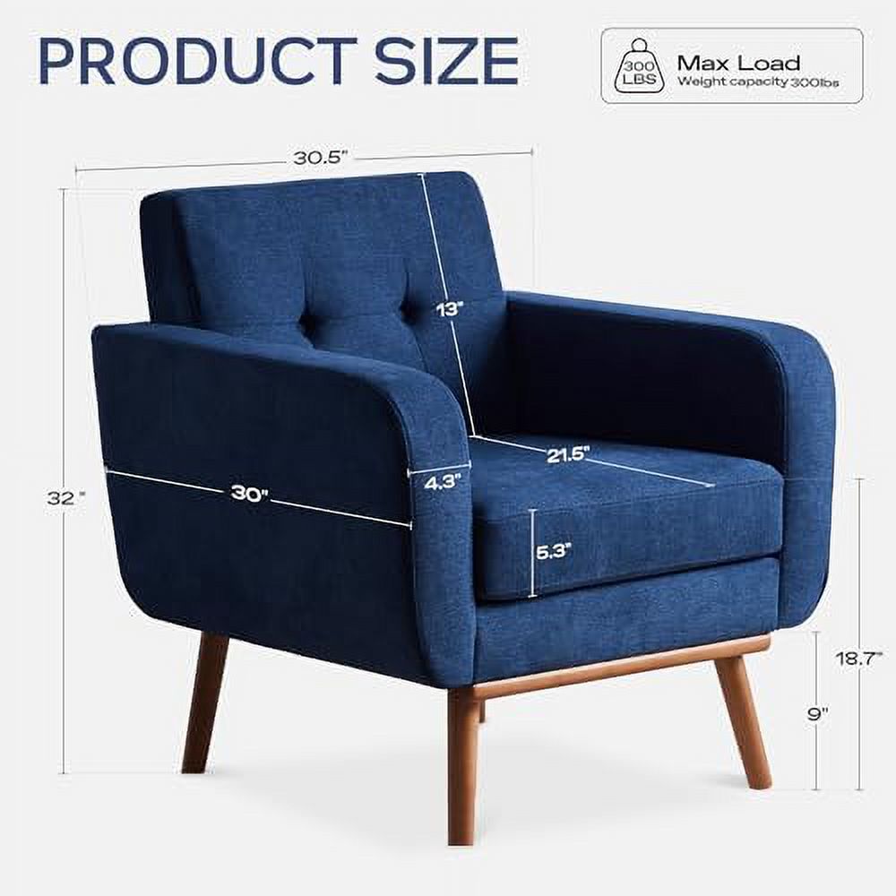 Dark Blue Fabric Accent Arm Chair V3190