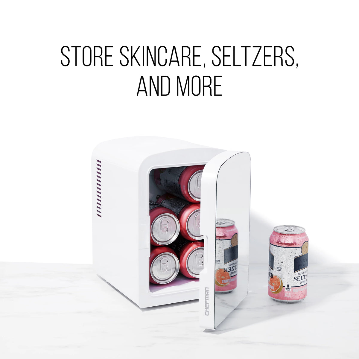 Pink Portable 4L Mini Fridge with Heating and Cooling S767760