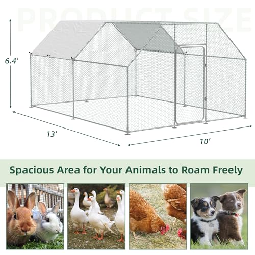 Extra Large Metal Chicken Coop Run with Cover X481
